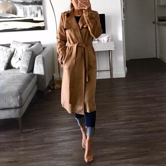 MELINDA LONG CARAMEL TRENCH COAT - Picture 2 of 5